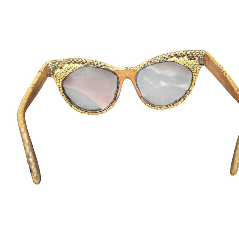 Emmanuelle Khanh Snakeskin Python Sunglasses Wayf… - image 4